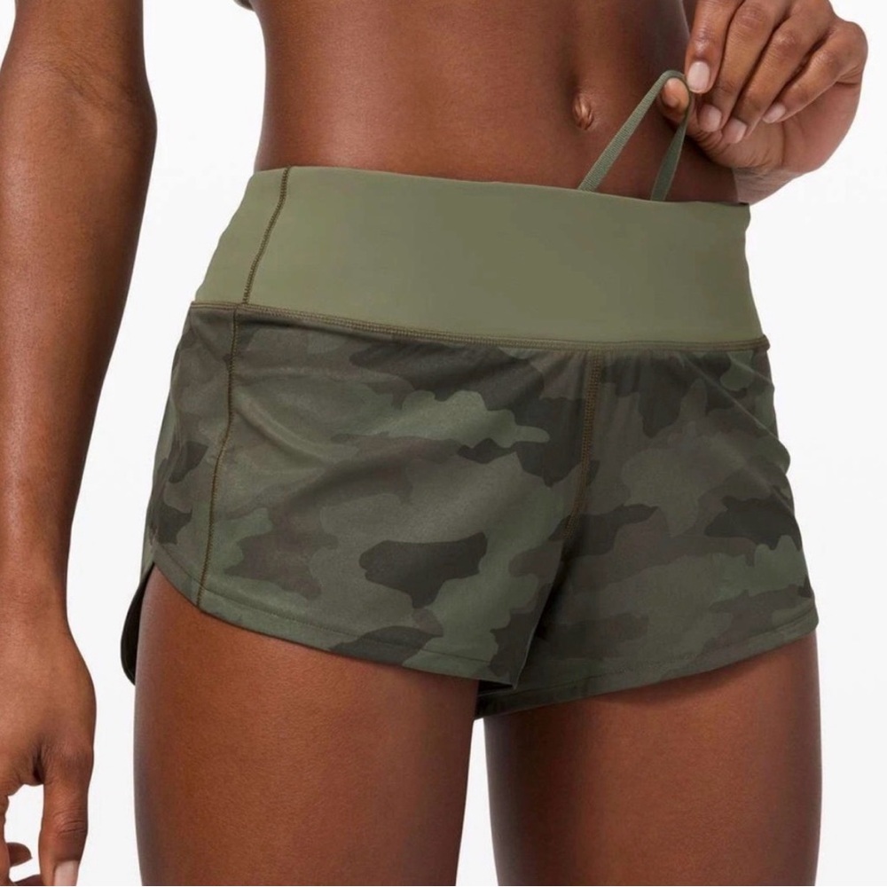 lululemon athletica Green Camo Athletic Shorts